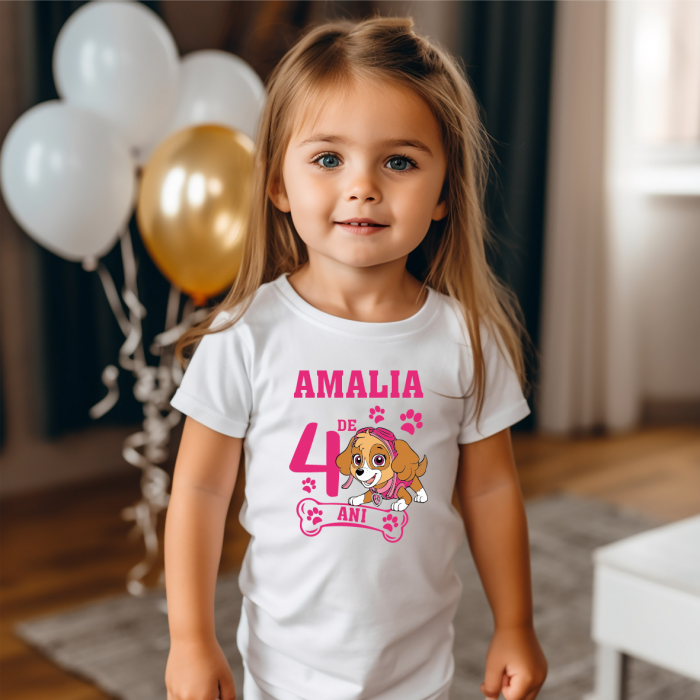 Tricou personalizat aniversare - Patrula Cățelușilor - Model fetiță - M2 [1]