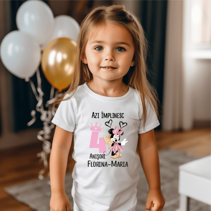 Tricou personalizat aniversare - Princess Minnie - Nume [1]