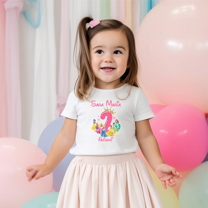 Tricou personalizat aniversare - Prințese [1]