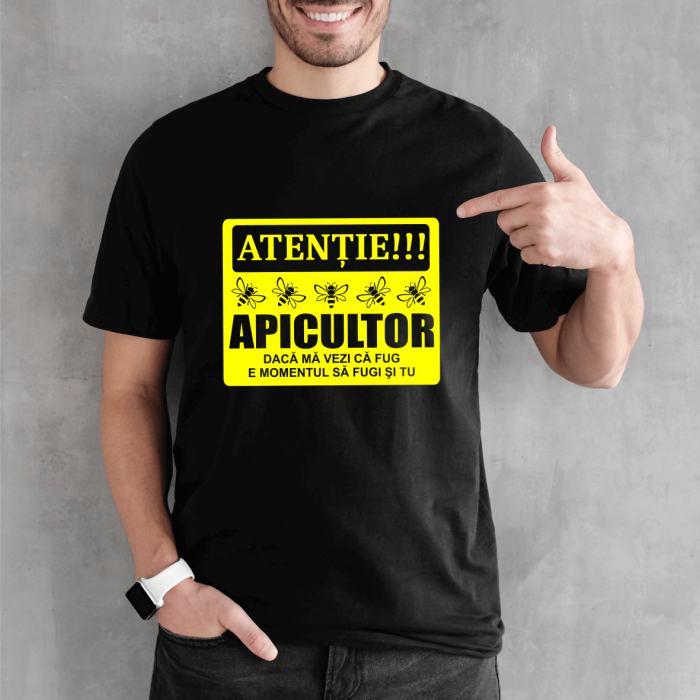 Tricou personalizat - Atenție - Apicultor [1]