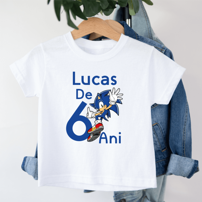 Tricou personalizat copil aniversare - Ariciul Sonic [1]