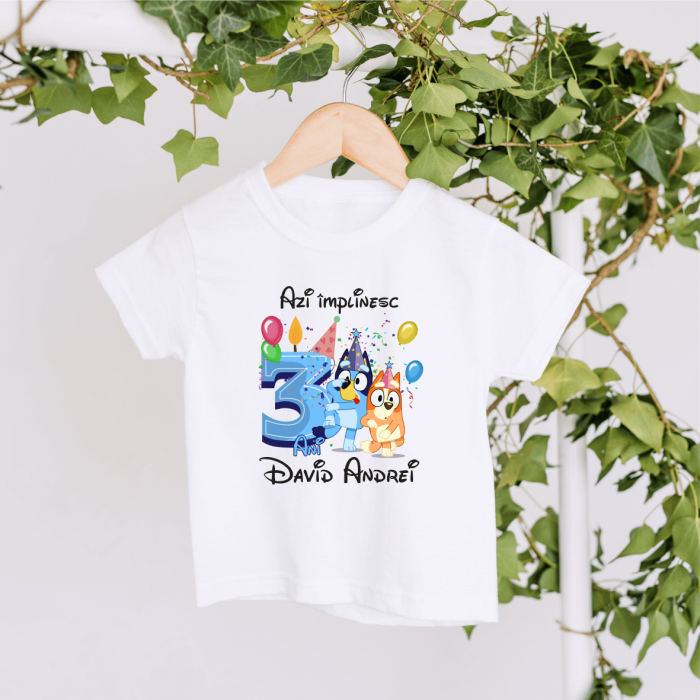 Tricou personalizat copil aniversare - Bluey și Bingo - Model 2 [1]