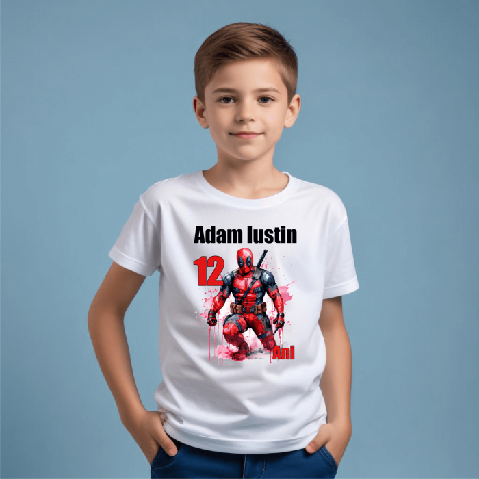 Tricou personalizat copil aniversare - DeadPool [1]