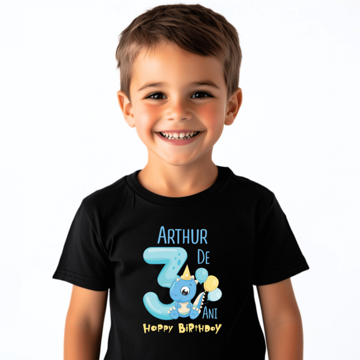 Tricou personalizat copil aniversare - Dino [2]
