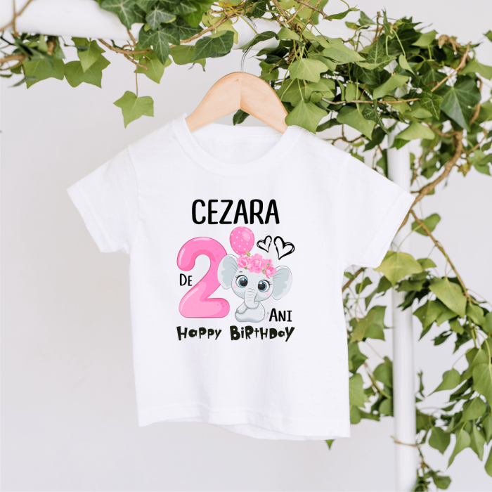 Tricou personalizat copil aniversare - Elefantel [1]