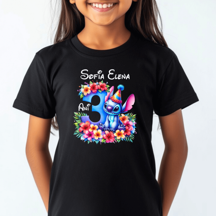 Tricou personalizat copil aniversare - Stitch [2]