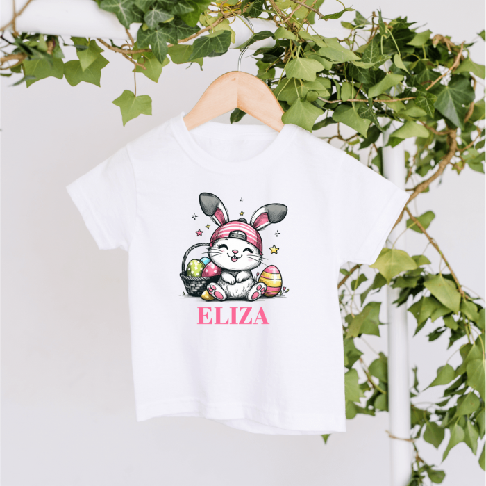 Tricou personalizat copil - Paște - Iepuraș - Model fetiță - M2 [1]