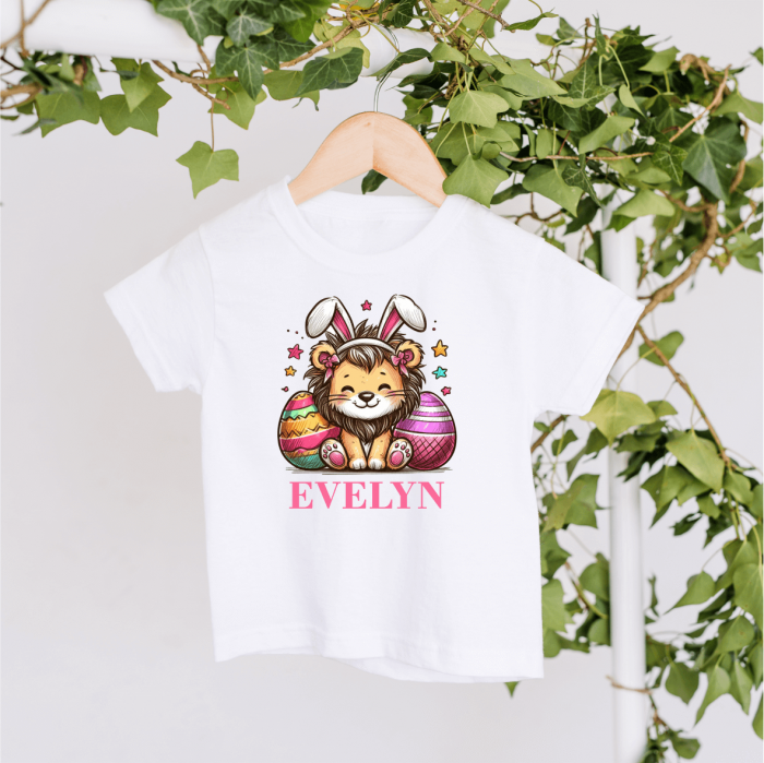 Tricou personalizat copil - Paște - Leu - Model fetiță [1]