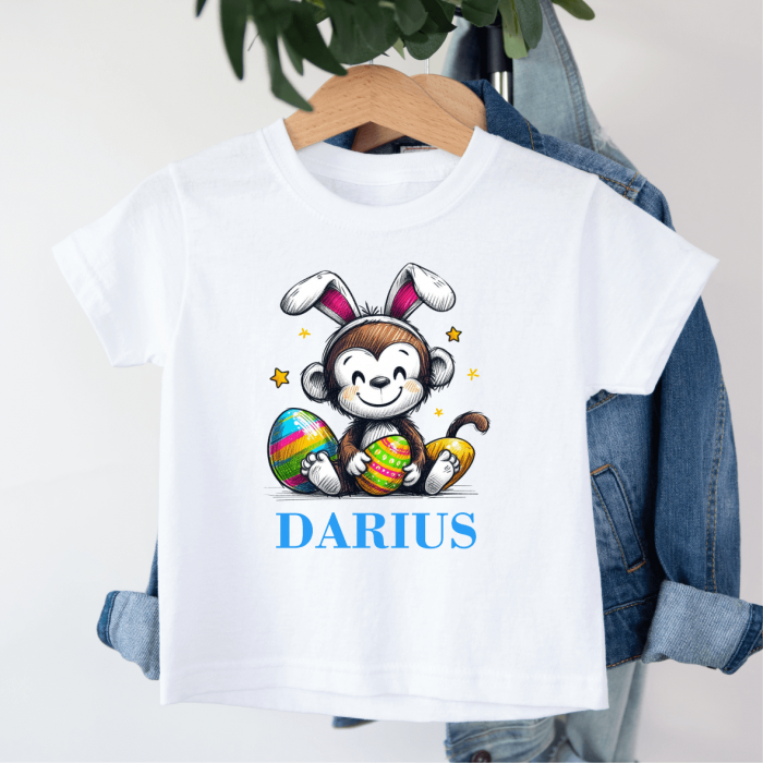 Tricou personalizat copil - Paște - Maimuță - Model băiețel [1]