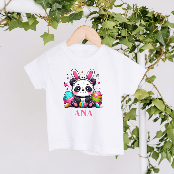 Tricou personalizat copil - Paște - Panda - Model fetiță [1]