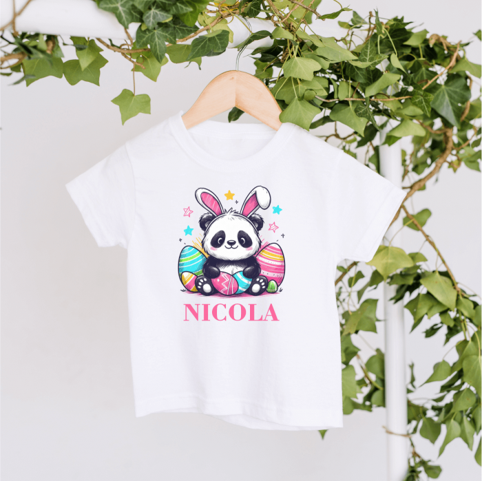 Tricou personalizat copil - Paște - Panda - Model fetiță [1]