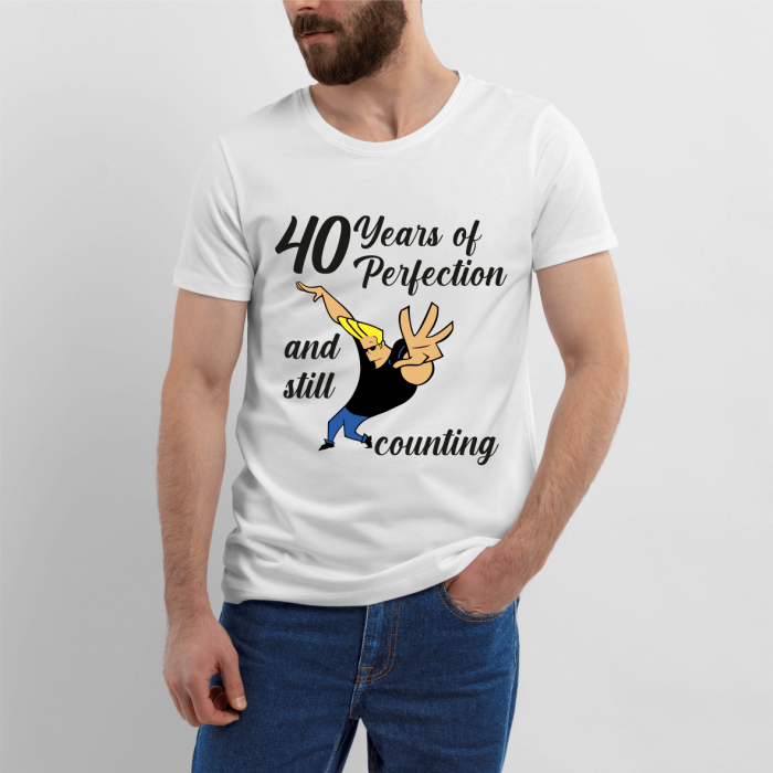 Tricou personalizat cu text - Zi de naștere - 40 years of perfection [1]