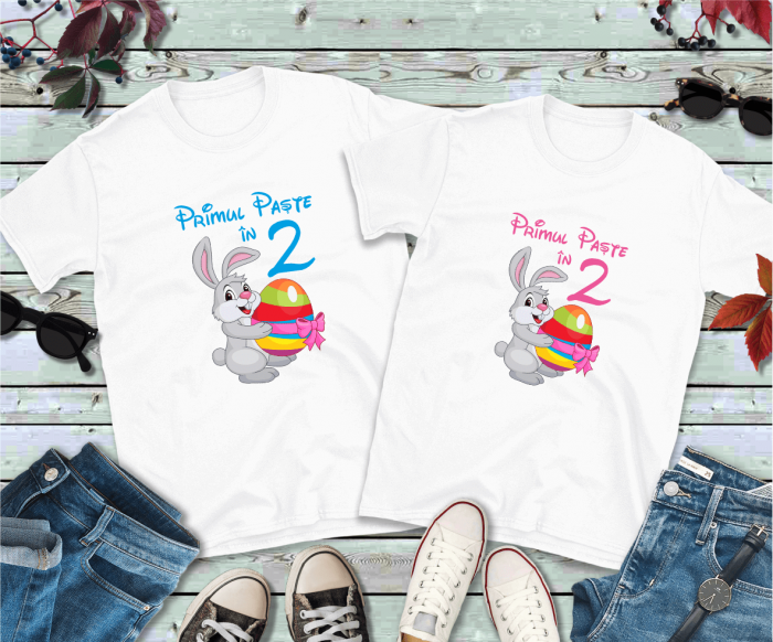 Tricouri cuplu personalizate de Paște - Cel mai frumos Paște în 2 [1]
