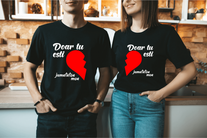 Set tricouri personalizate pentru cuplu - Doar tu ești jumătatea mea [1]