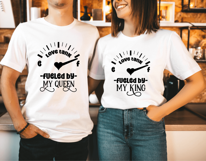 Set tricouri personalizate pentru cuplu - Fueled by My king - My queen [1]