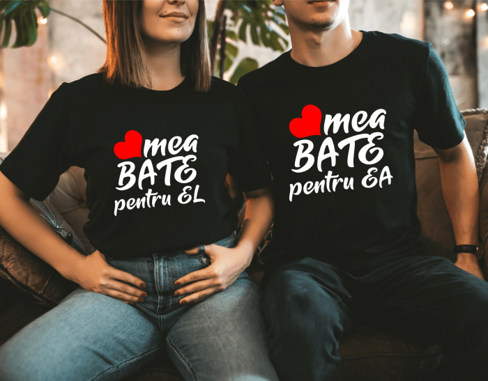 Set tricouri personalizate pentru cuplu - Inima mea bate [1]