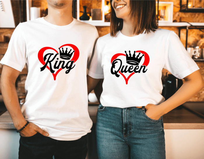 Tricouri personalizate pentru cuplu - King - Queen - Inimioară [1]