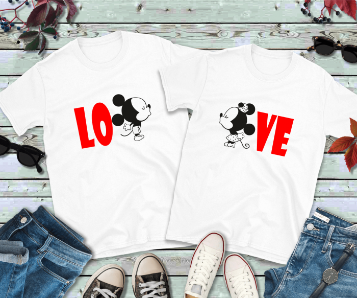Set tricouri personalizate pentru cuplu - Love - Minnie - Mickey [1]