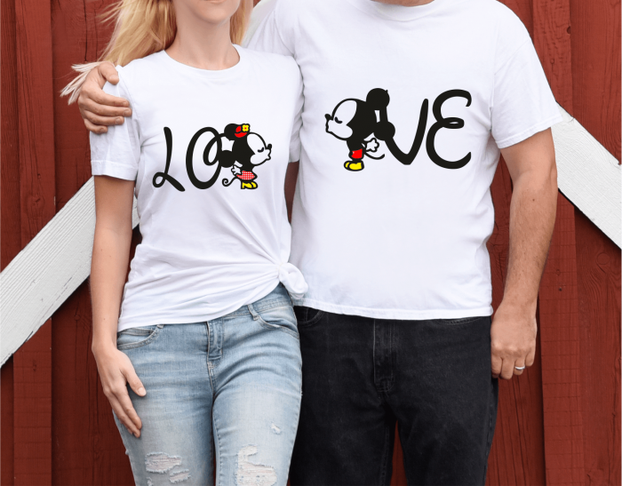 Set tricouri personalizate pentru cuplu - Love - Minnie și Mickey [1]