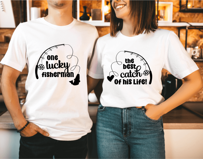 Set tricouri personalizate pentru cuplu - Lucky fisherman - Best Catch [1]