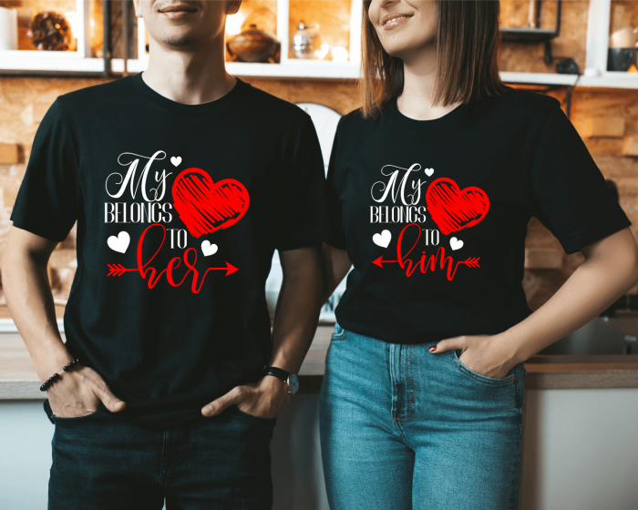 Tricouri personalizate pentru cuplu - My heart belongs to [1]