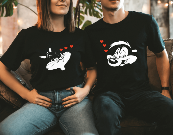 Set tricouri personalizate pentru cuplu - Pepe Lee Pew și Penelope [1]