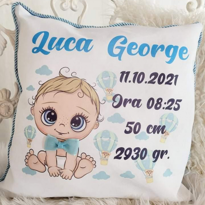 Pernă personalizată Nou Născut - Băiat [1]