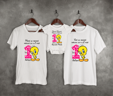 Tricouri personalizate Aniversare - Tricouri personalizate Aniversare 1 an - Tweety