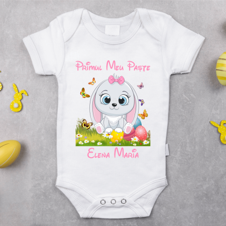 Paște - Body personalizat Paște - Iepuraș - Nume - Model Fetiță