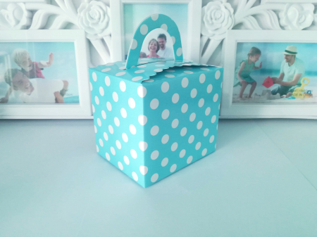 Cutii pentru cani - Cutie cani albastru deschis cu buline