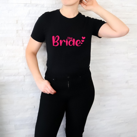 Tricouri personalizate burlăcie - Tricou mireasă - Petrecerea burlăcițelor - The Bride - Inimioare