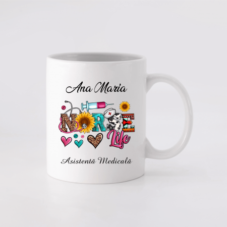 Căni personalizate - Cană personalizată - Asistentă medicală - Nume