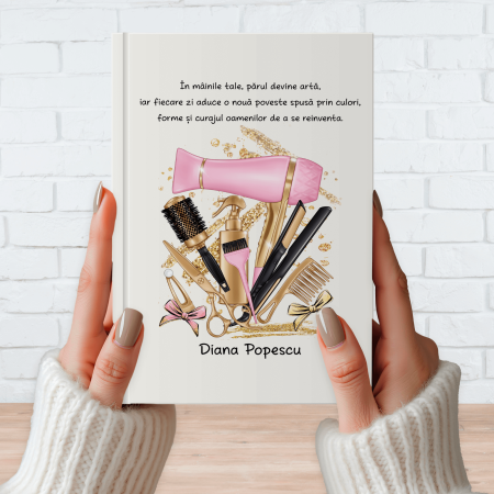 Agende personalizate - Agendă personalizată albă nedatată - Hair stylist