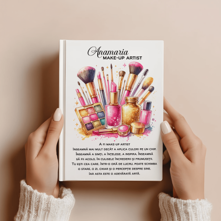 Alte cadouri personalizate - Agendă personalizată albă - Make-up artist