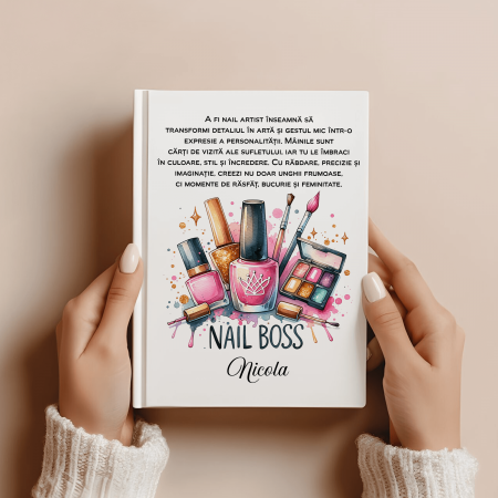 Agende personalizate - Agendă personalizată albă - Nail Boss
