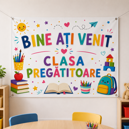 Bannere personalizate - Banner personalizat - Bine ați venit - Clasa pregătitoare