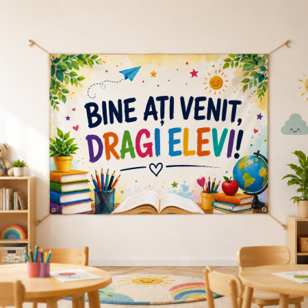 Bannere personalizate - Banner personalizat - Bine ați venit, dragi elevi