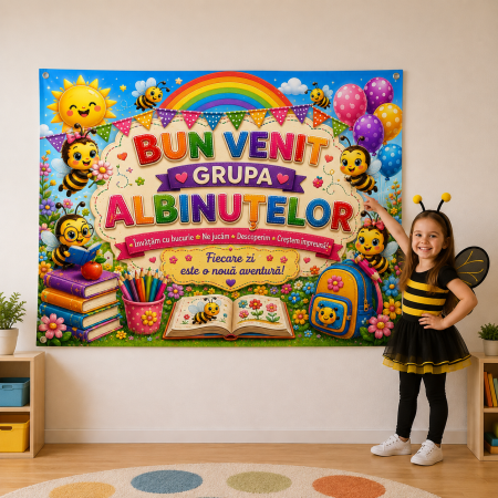 Bannere personalizate - Banner personalizat - Bun venit - Grupa albinuțelor