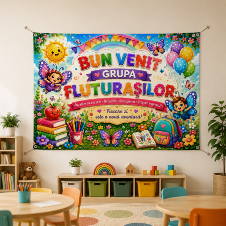 Bannere personalizate - Banner personalizat - Bun venit - Grupa fluturașilor