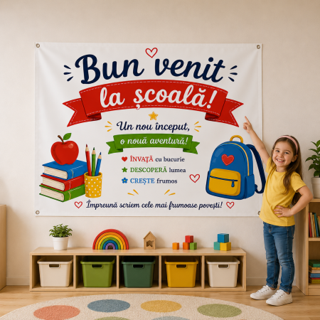 Bannere personalizate - Banner personalizat - Bun venit la școală