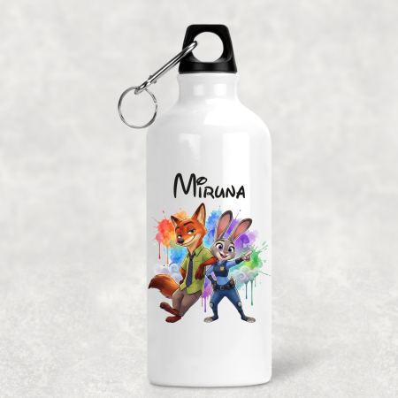 Bidoane de apă - Bidon de apă personalizat cu nume - Zootopia - Nick și Judy - M1