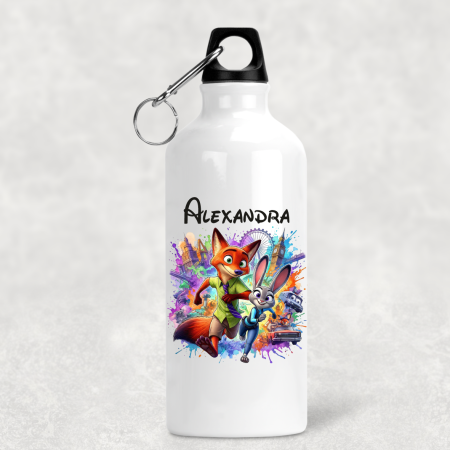 Bidoane de apă - Bidon de apă personalizat cu nume - Zootopia - Nick și Judy - M2