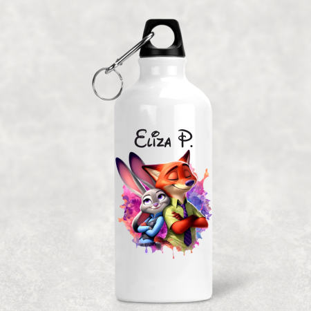 Bidoane de apă - Bidon de apă personalizat cu nume - Zootopia - Nick și Judy - M3