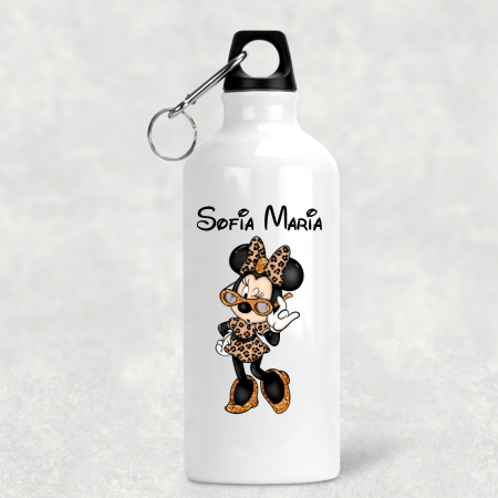 Bidoane de apă - Bidon de apă personalizat - Minnie - Leopard - Nume