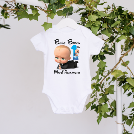 Body-uri aniversare 1 an - Body personalizat aniversare 1 an - Baby Boss - M10