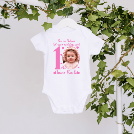 Body-uri personalizate fetițe - Body personalizat aniversare 1 an - Poza - Model fetiță