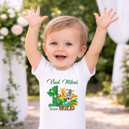 Body-uri aniversare 1 an - Body personalizat aniversare 1 an -  Safari - Wilde one