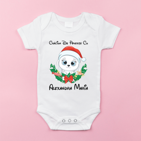 Body-uri bebe personalizate - Body personalizat - Crăciun de Poveste - Nume - Iepuraș
