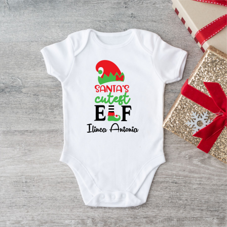 Cadouri pentru copii - Body personalizat - Crăciun - Elf - Model fetiță