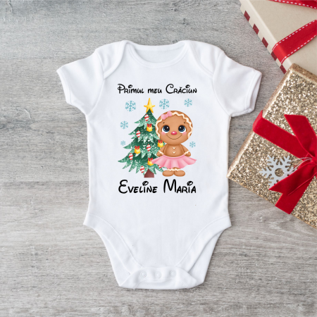 Cadouri pentru copii - Body personalizat - Crăciun - Gingerbread - Model fetiță
